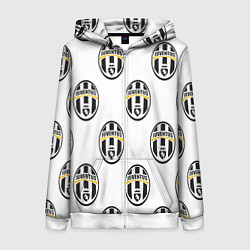 Толстовка на молнии женская Juventus Pattern, цвет: 3D-белый