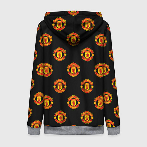 Женская толстовка на молнии Manchester United Pattern / 3D-Меланж – фото 2