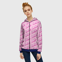 Толстовка на молнии женская Barbie Pattern, цвет: 3D-синий — фото 2