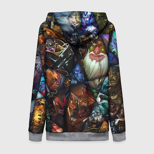 Женская толстовка на молнии Dota 2: All Pick / 3D-Меланж – фото 2