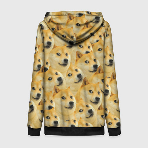 Женская толстовка на молнии Doge / 3D-Черный – фото 2