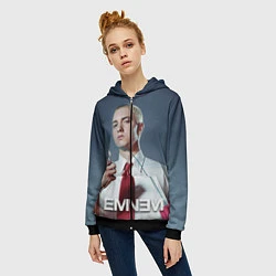 Толстовка на молнии женская Eminem Fire, цвет: 3D-черный — фото 2