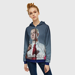 Толстовка на молнии женская Eminem Fire, цвет: 3D-синий — фото 2