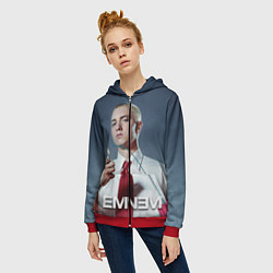 Толстовка на молнии женская Eminem Fire, цвет: 3D-красный — фото 2