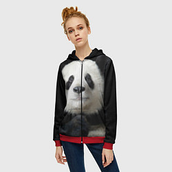Толстовка на молнии женская Взгляд пандочки, цвет: 3D-красный — фото 2
