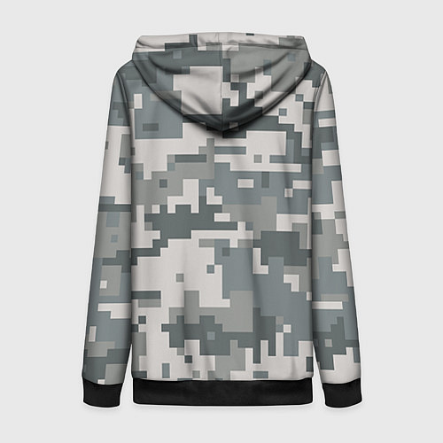 Женская толстовка на молнии Камуфляж / 3D-Черный – фото 2