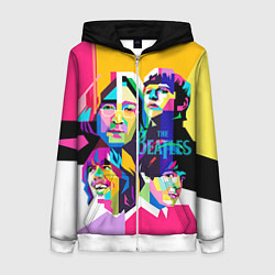 Толстовка на молнии женская The Beatles: Poly-art, цвет: 3D-белый