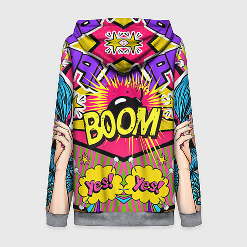 Женская толстовка на молнии Pop art / 3D-Меланж – фото 2