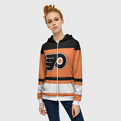 Толстовка на молнии женская Philadelphia Flyers, цвет: 3D-белый — фото 2