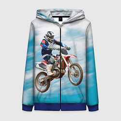 Толстовка на молнии женская Эндуро, цвет: 3D-синий