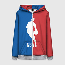 Толстовка на молнии женская Эмблема NBA, цвет: 3D-меланж