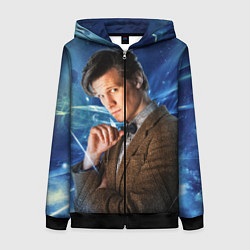 Толстовка на молнии женская 11th Doctor Who, цвет: 3D-черный