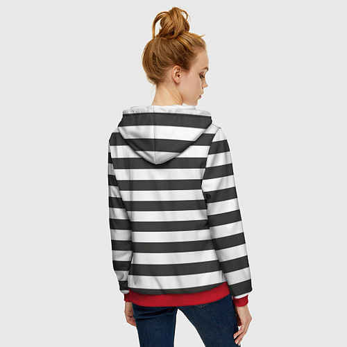 Женская толстовка на молнии Заключенный / 3D-Красный – фото 4