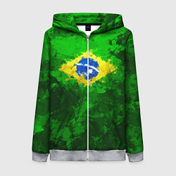 Толстовка на молнии женская Бразилия, цвет: 3D-меланж
