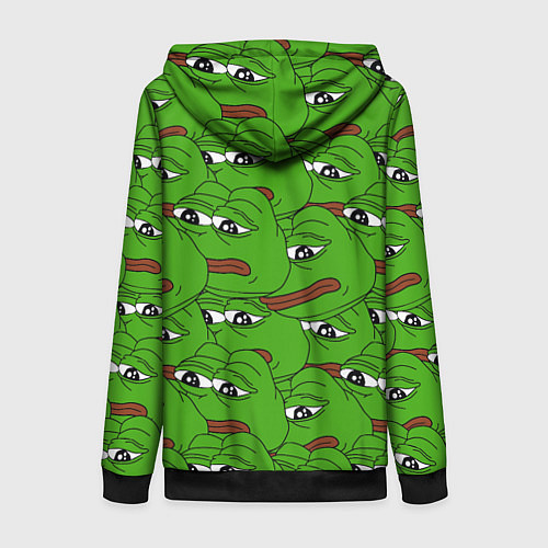 Женская толстовка на молнии Sad frogs / 3D-Черный – фото 2