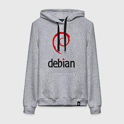 Толстовка-худи хлопковая женская Debian, цвет: меланж