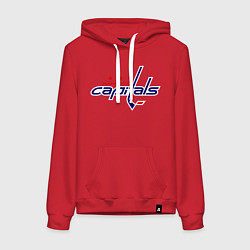 Толстовка-худи хлопковая женская Washington Capitals, цвет: красный