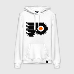 Толстовка-худи хлопковая женская Philadelphia Flyers, цвет: белый