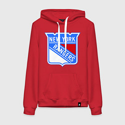 Толстовка-худи хлопковая женская New York Rangers, цвет: красный