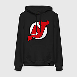 Толстовка-худи хлопковая женская New Jersey Devils, цвет: черный