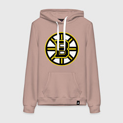 Толстовка-худи хлопковая женская Boston Bruins, цвет: пыльно-розовый