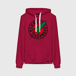 Толстовка-худи хлопковая женская Planet Express, цвет: маджента
