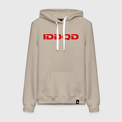 Толстовка-худи хлопковая женская IDDQD Doom, цвет: миндальный