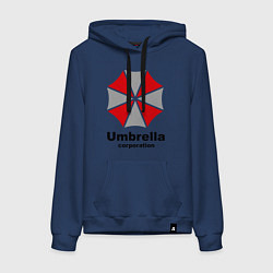 Толстовка-худи хлопковая женская Umbrella corporation, цвет: тёмно-синий