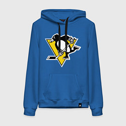 Толстовка-худи хлопковая женская Pittsburgh Penguins, цвет: синий