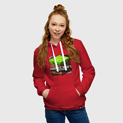 Толстовка-худи хлопковая женская Minecraft: Pocket Edition, цвет: красный — фото 2