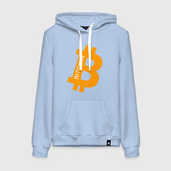 Толстовка-худи хлопковая женская Bitcoin Boss, цвет: мягкое небо