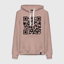 Толстовка-худи хлопковая женская Кто прочитал - тот лох, цвет: пыльно-розовый