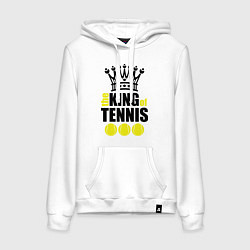 Толстовка-худи хлопковая женская King of tennis, цвет: белый