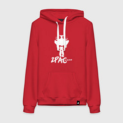 Толстовка-худи хлопковая женская 2Pac: All Eyez On Me, цвет: красный