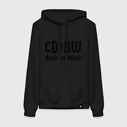 Толстовка-худи хлопковая женская CD RW - Back in black, цвет: черный