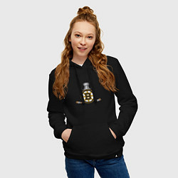 Толстовка-худи хлопковая женская Boston Bruins Hockey, цвет: черный — фото 2