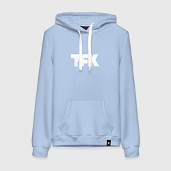 Толстовка-худи хлопковая женская TFK: White Logo, цвет: мягкое небо