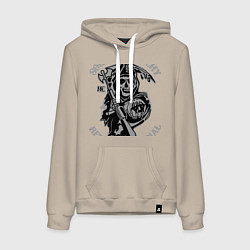 Толстовка-худи хлопковая женская Sons of Anarchy: Redwood Original, цвет: миндальный