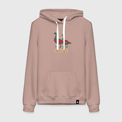 Толстовка-худи хлопковая женская GUSSI GG, цвет: пыльно-розовый