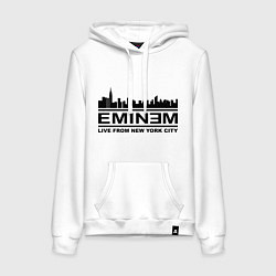 Толстовка-худи хлопковая женская Eminem: Live from NY, цвет: белый