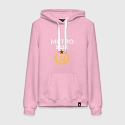 Толстовка-худи хлопковая женская Metro 2033, цвет: светло-розовый