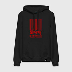Толстовка-худи хлопковая женская Slipknot: barcode, цвет: черный