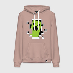 Толстовка-худи хлопковая женская Crash Minecraft, цвет: пыльно-розовый