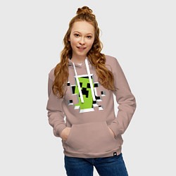 Толстовка-худи хлопковая женская Crash Minecraft, цвет: пыльно-розовый — фото 2
