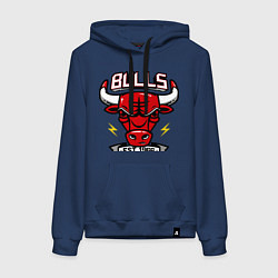 Толстовка-худи хлопковая женская Chicago Bulls est. 1966, цвет: тёмно-синий