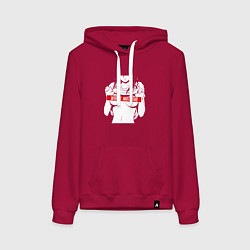 Толстовка-худи хлопковая женская WAIFU MATERIAL, цвет: маджента