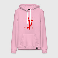 Толстовка-худи хлопковая женская MARK OF THE DOOM SLAYER, цвет: светло-розовый