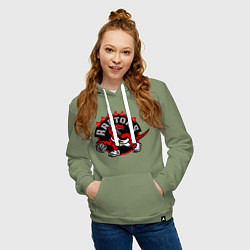 Толстовка-худи хлопковая женская Toronto, цвет: авокадо — фото 2