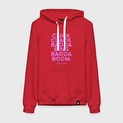 Толстовка-худи хлопковая женская Click Clack Black Pink, цвет: красный