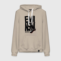 Толстовка-худи хлопковая женская Eminem recovery, цвет: миндальный